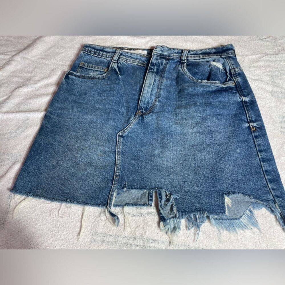 Zara Blue Denim Miniskirt Size L - Picture 9 of 15